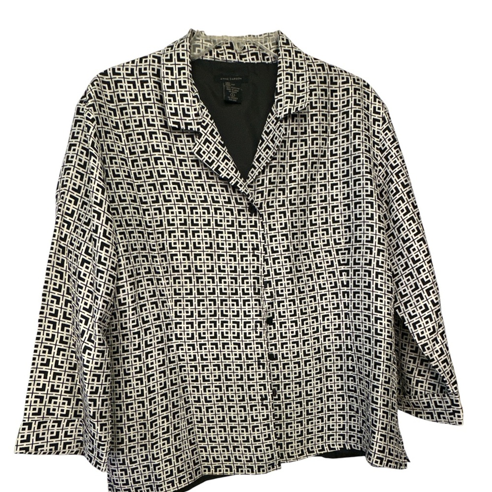 Anne Carson Black and White Geometric Jacket